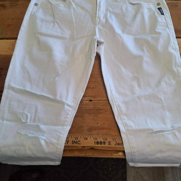 Silver "Boyfriend" Distressed Super Stretch Jeans - Picture 3 of 6